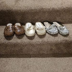 FLASH SALE--  3 pairs of mule flats